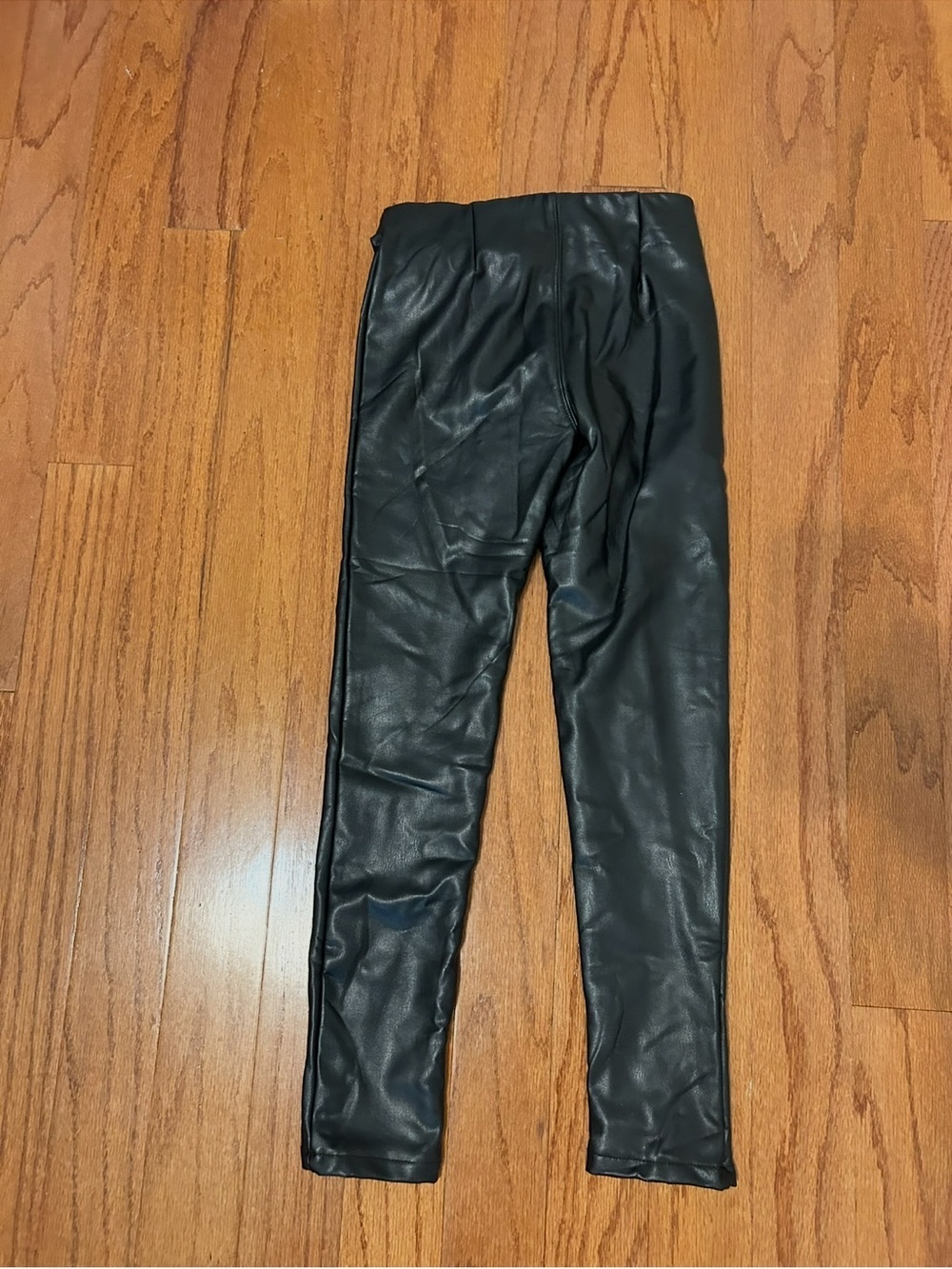 Mayoral Girls Black Faux Leather Leggings Size 10 Trendy Pull On Pants NWT - Picture 3 of 8